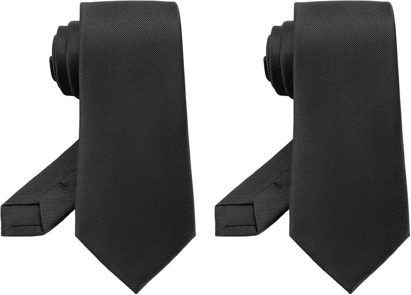 Junmaxroad Store Black Ties For Men Solid Color Formal Neckties 3.15" (8CM) Men's Ties - Image 1